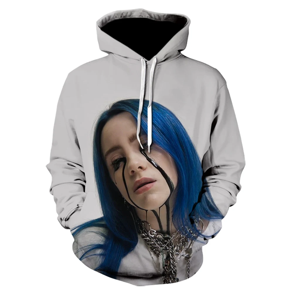 Горячая Распродажа Billie Eilish 3D печать толстовка с капюшоном мужской/женский хип-хоп Досуг Толстовка Billie Eilish Модный Принт толстовки
