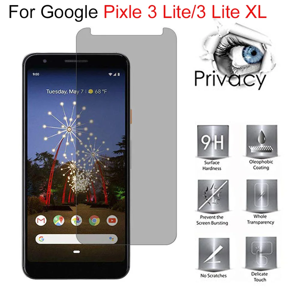 Google Pixel 3 Lite XL конфиденциальность закаленное стекло Анти шпион 9H Защита экрана для