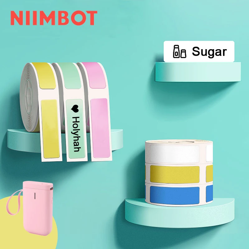 Niimbot D11 Thermal Label Paper White Colorful Transparent Sticker Tape for Cable Label Maker Machine Replacement Name Tag
