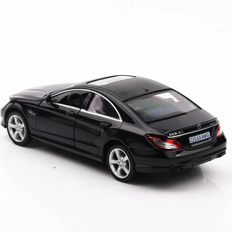 Моделирование игрушечных транспортных средств литая металлическая машина модели для Mercedes-бензамид CLS63 Модель игрушечных транспортных средств матовый черный для детей