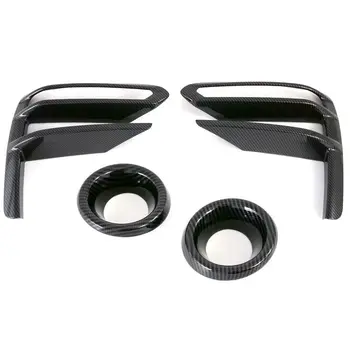 

4PCS for Kia Forte K3 Cerato 2019 2020 Car Carbon Fiber Front Fog Light Lamp Stripe Cover Trim Frame Molding Accessories