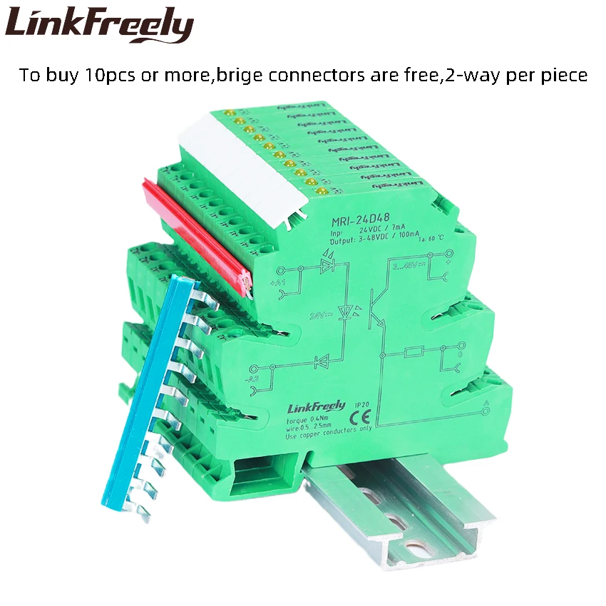 Mri24d48 10pcs Led Photo Light Signal Interface Relay Module 24vdc Plc