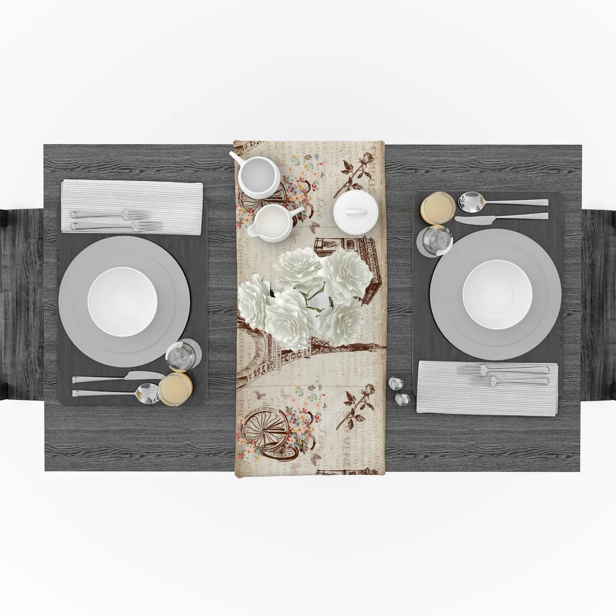 Газетная Эйфелева башня современная настольная дорожка с высокой точностью настольная дорожка для дома художественная Декоративная скатерть украшение для свадебной вечеринки