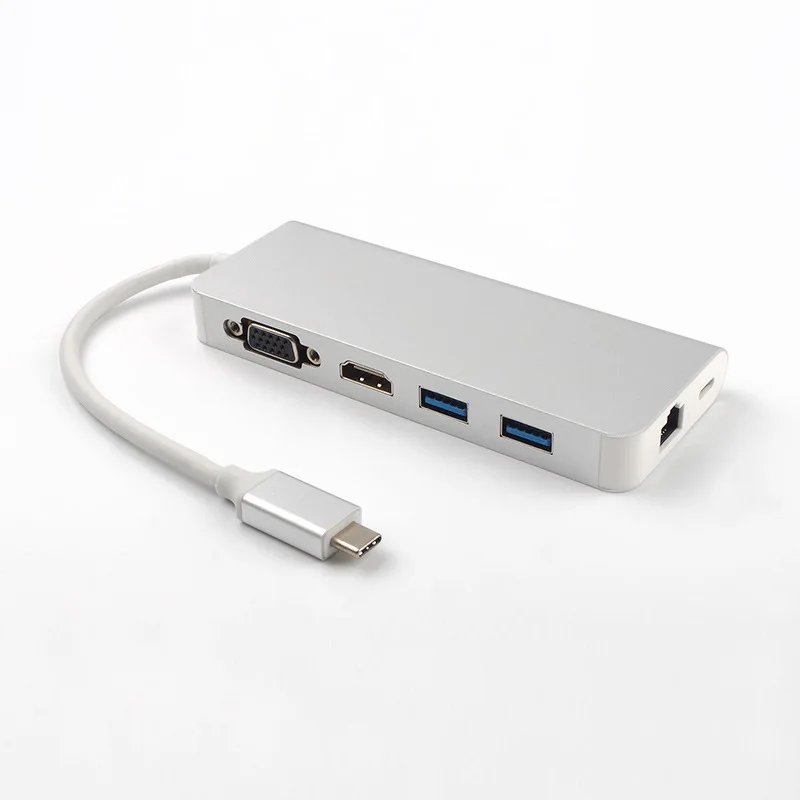 

Type-C to HDMI Converter Cross-border Macbook Multifunctional HUB Converter 4K Gigabit Network Card 6 in 1