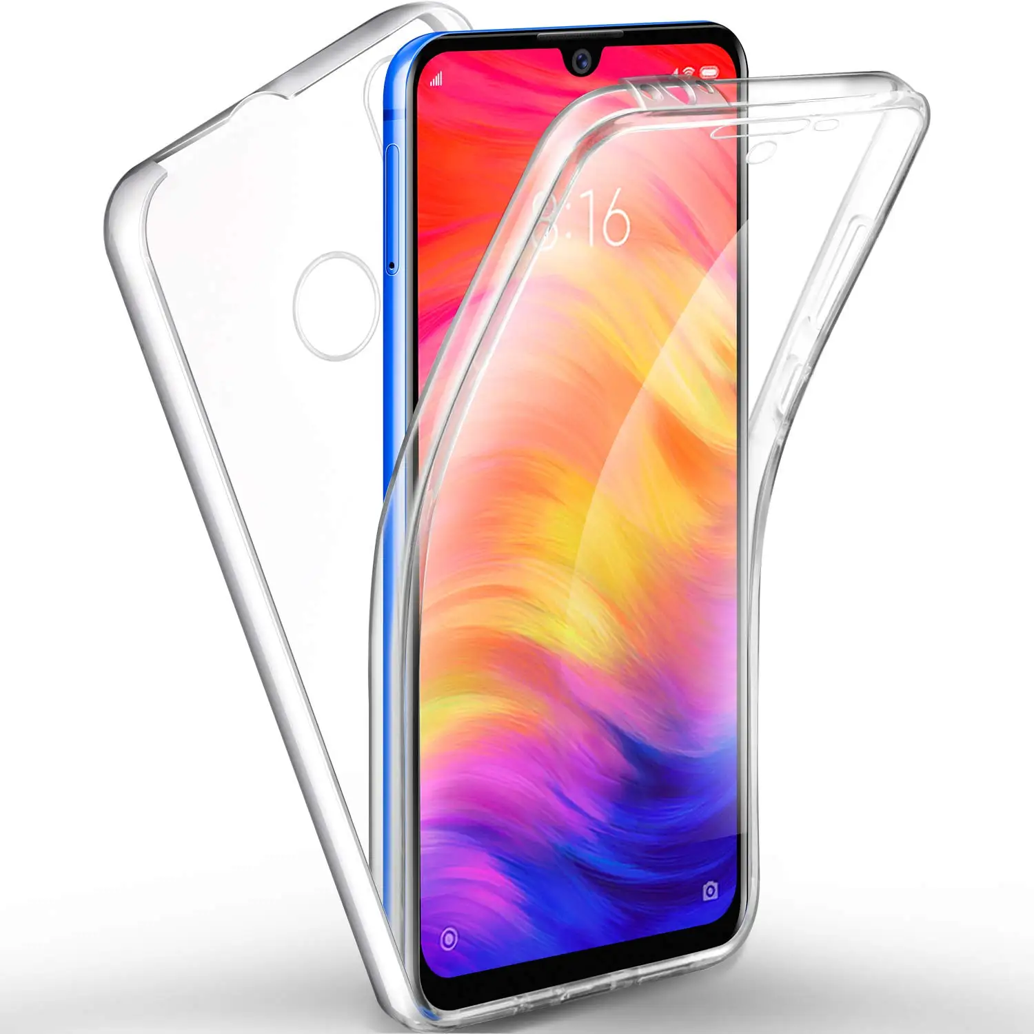 Для XiaoMi RedMi 7 RedMi7 Red Mi 7 чехол 360 градусов силиконовая Прозрачная крышка 2 в 1 Жесткий ПК задняя+ мягкая ТПУ передняя крышка