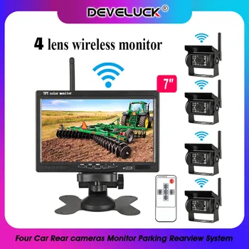 

7" HD Wireless Car Monitor Four Car Rear Cameras Monitor TFT LCD Parking Rearview System For Backup Camera Use For BUS Big Truck