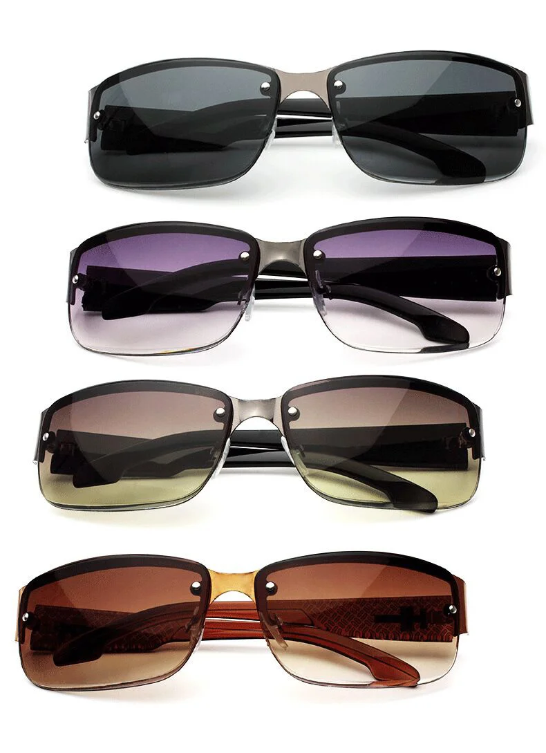 Vintage Rectangle Sunglasses Women Classic Retro Half Frame Shades_voghion.com