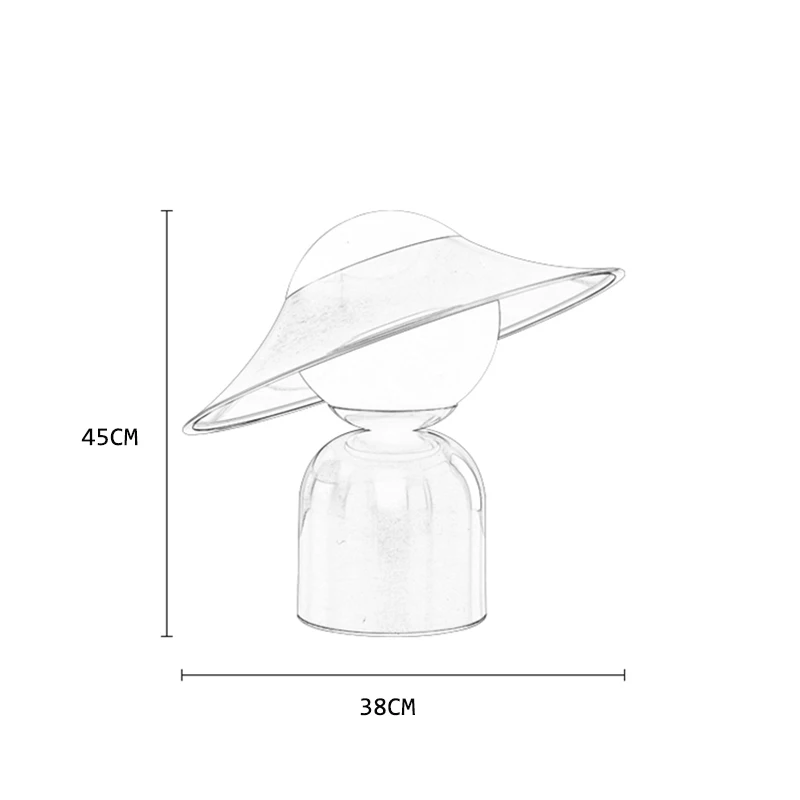 Скандинавский светодиодный креативный Настольный светильник с металлической шляпой, современный светильник для кафе, гостиной, прикроватный светильник для спальни, декоративный светильник - Цвет абажура: Белый