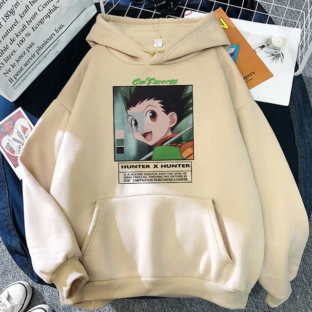 Hunter x hunter anime harajuku hoodies kawaii sorridente menino perfil dos  desenhos animados gráfico gon freecss masculino feminino manga longa  sweatshirts