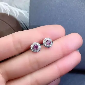 

natural And Real Garnet gemstone earrings S925 silver earrings women fashion earrings New year gift