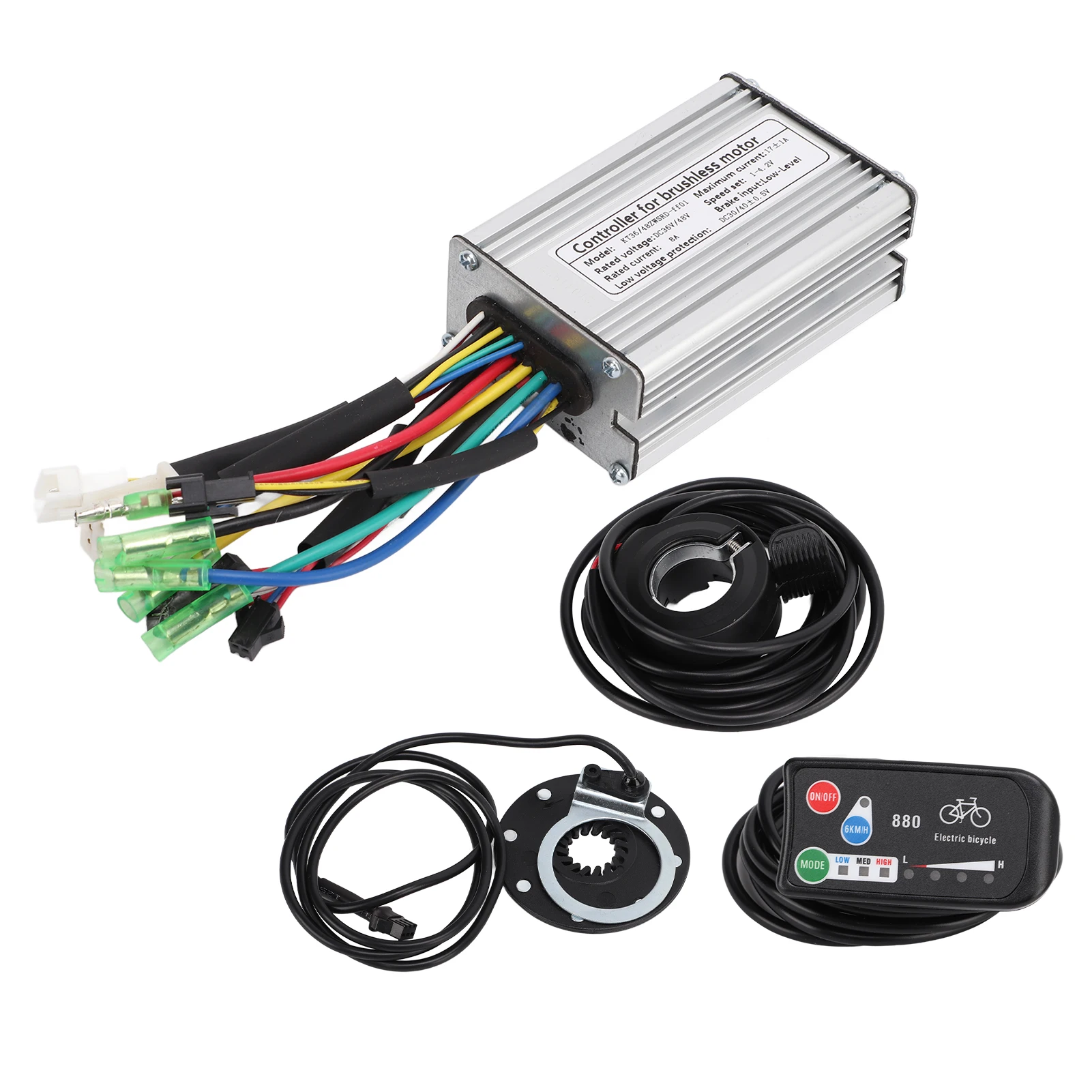 

Electric Bicycle 17A Controller with KT‑LED880/LED900S Display Sensor Throttle Kit for 350W Motor