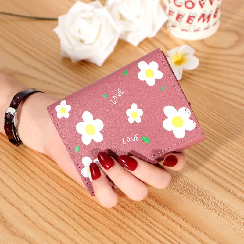 Flower Wallet Small Hasp Girl Wallet Women Cute Pu Leather Coin Purse