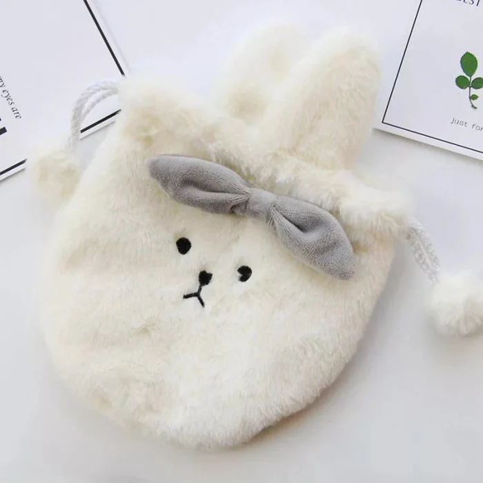 Kawaii Portable Plush Rabbit Box Makeup Cosmetic Bag Drawstring Toiletry Case 998