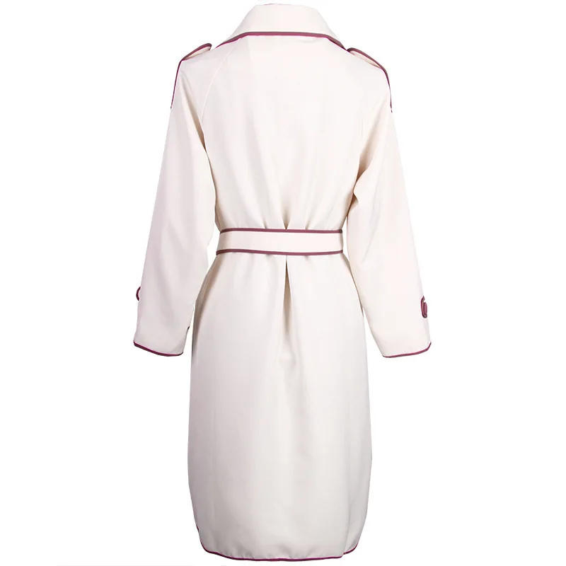 TVVOVVIN New Autumn Korea Style Full Sleeve Patchwork Turn-down Collar Single Breasted Pockets With Sashes Women Coat Fs195