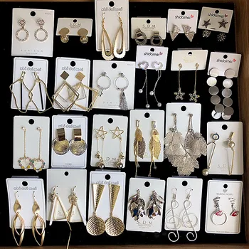 

30 Pairs/lot creative top quality women earrings jewelry fashion luxury zircon wedding earrings wholesale 201106-24