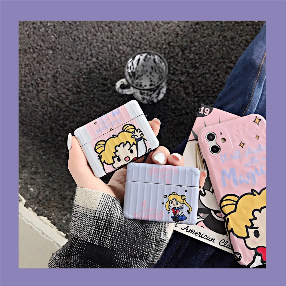 Чехол для наушников Airpods Pro силиконовый мягкий чехол Sailor Moon Anime защитный Apple Air Pods