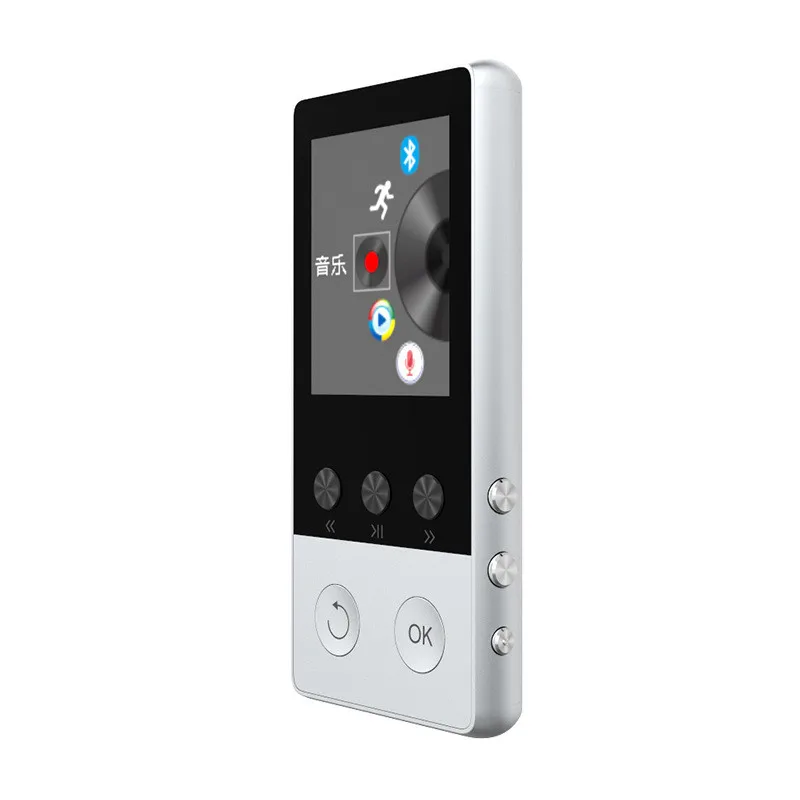 Серебристый 1,8 дюймовый экран многофункциональный MP3-плеер Bluetooth Mp3 без потерь Музыкальный плеер электронная книга чтение FM функция музыкальный плеер Walkman8GB - Цвет: Серебристый