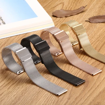 

Newest Fashion 12-24mm Universal Stainless Steel Metal Milanese Watchband Watch Band Strap Bracelet Black Rose Gold Silver