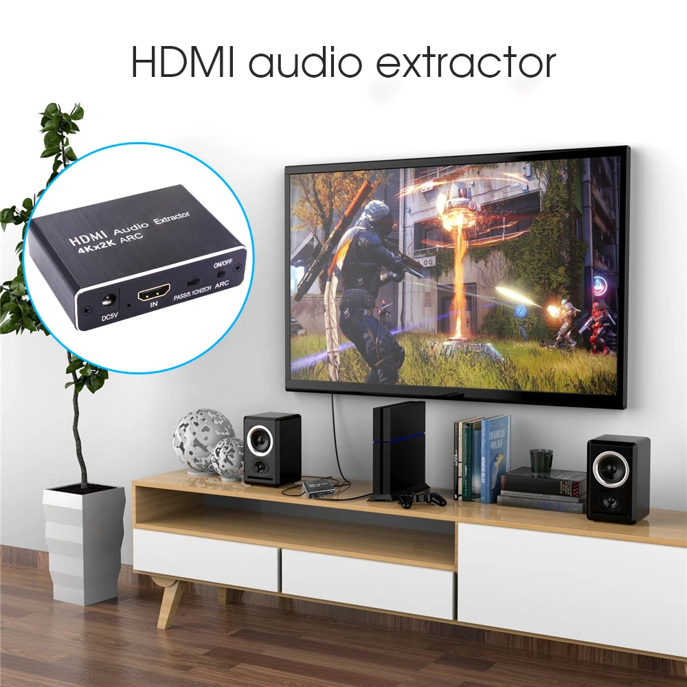 4K x 2K 30Hz HDMI аудио экстрактор Поддержка 3D оптический TOSLINK SPDIF 5,1 ARC HDMI аудио экстрактор сплиттер HDMI к аудио экстрактор