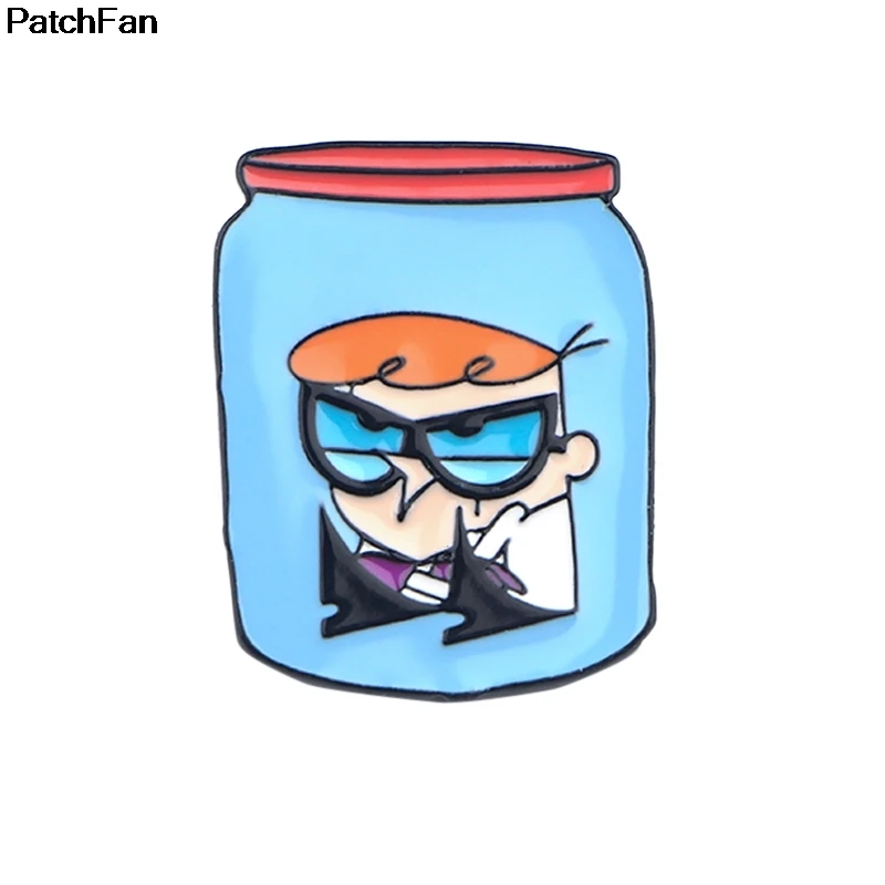 20 шт./лот A2492 Patchfan Dexter's Lab эмалированные булавки, броши, ювелирные изделия, Мультяшные Детские рубашки для девочек, пальто, аксессуары для украшения своими руками, значок