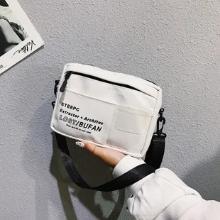 Стиль корейский стиль Harajuku простая сумка на плечо Женская универсальная INS Студенческая Холщовая Сумка с цветовым контрастом на одно плечо S