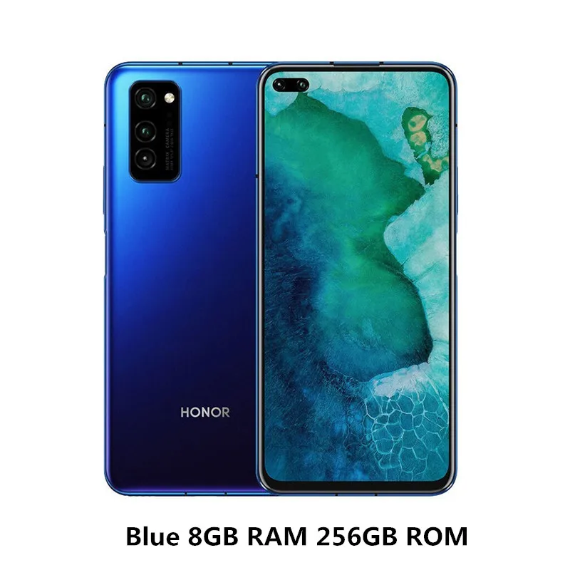 Honor V30 Pro 8 ГБ ОЗУ 128 ГБ/256 Гб ПЗУ 5G мобильный телефон Kirin 990 5G SoC cpu 40 МП Тройная задняя камера SuperCharge 4100 мАч NFC - Цвет: Blue 8GB 256GB