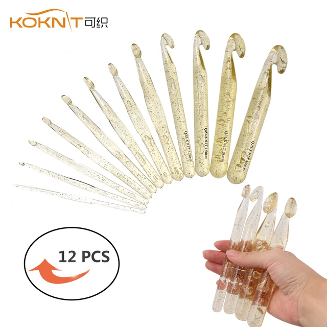 DIY Plastic Transparent 15cm Long Crochet Needle 12mm/15mm/18mm/20mm Large  Size Crochet Hook Knitting Needles Thick Wool Tool - AliExpress