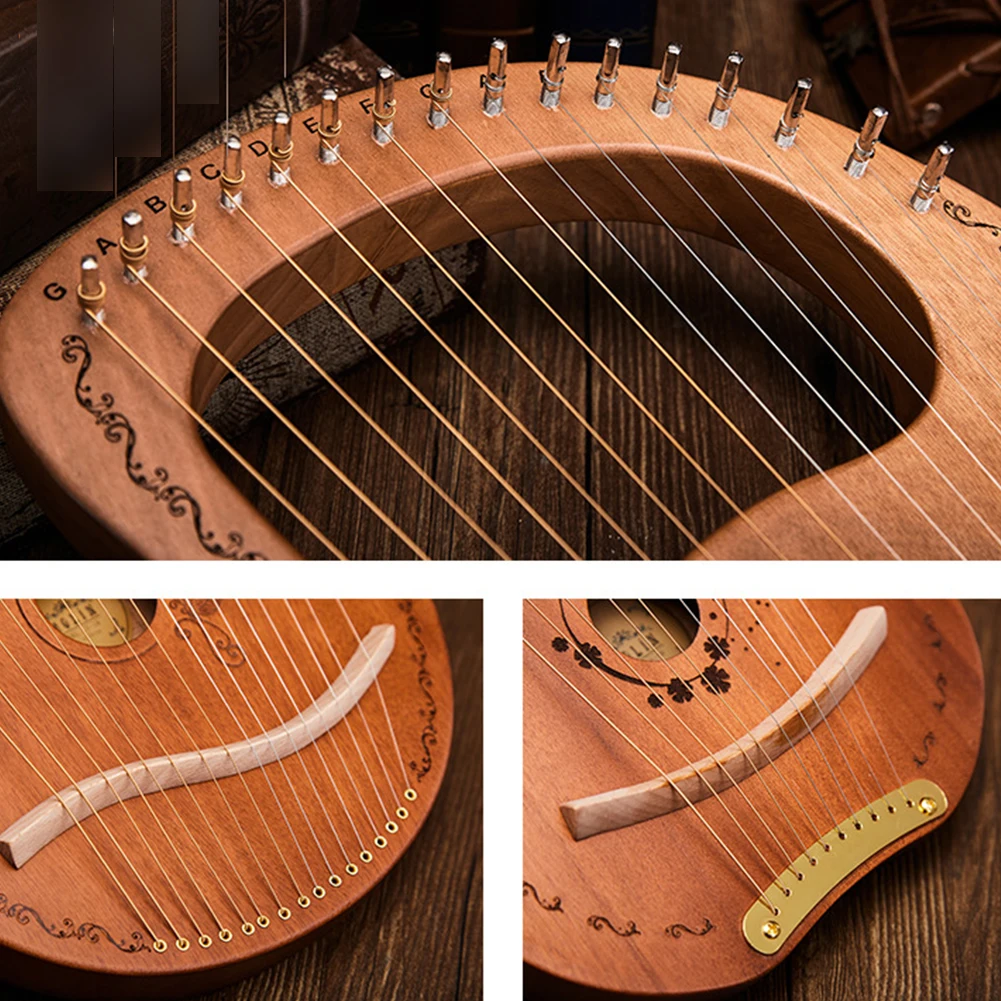 Профессиональный подарок, вечерние, мини, для путешествий, 10, 16 струн, музыкальный инструмент, Lier harp, для детей, для практики, из твердой древесины, для развлечений, портативный