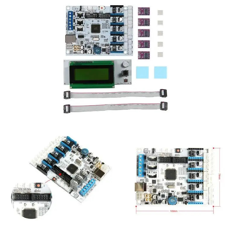 Комплект материнской платы для 3D-принтера GT2560 плата контроллера DRV8825 драйвер lcd 2004 JFlyer