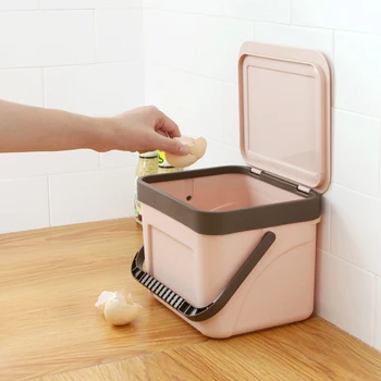 

Trash Can Kitchen Wall Mounted Garbage Bin Recycle Compost Bin Bathroom Dustbin --M25