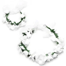 Цветочный Цветок Женская повязка для волос повязка Корона Ремешок Браслет Набор невесты свадьба