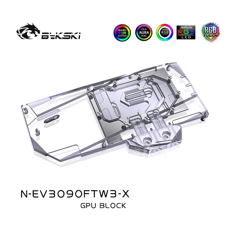 Водяной блок Bykski GPU для EVGA RTX 3090 /3080 FTW3 ULTRA игровой графическая карта VGA Cooler MOBO RGB SYNC N