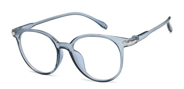 Женские очки анти-голубые легкие очки оправа винтажные круглые прозрачные линзы очки оптические очки - Цвет оправы: Синий