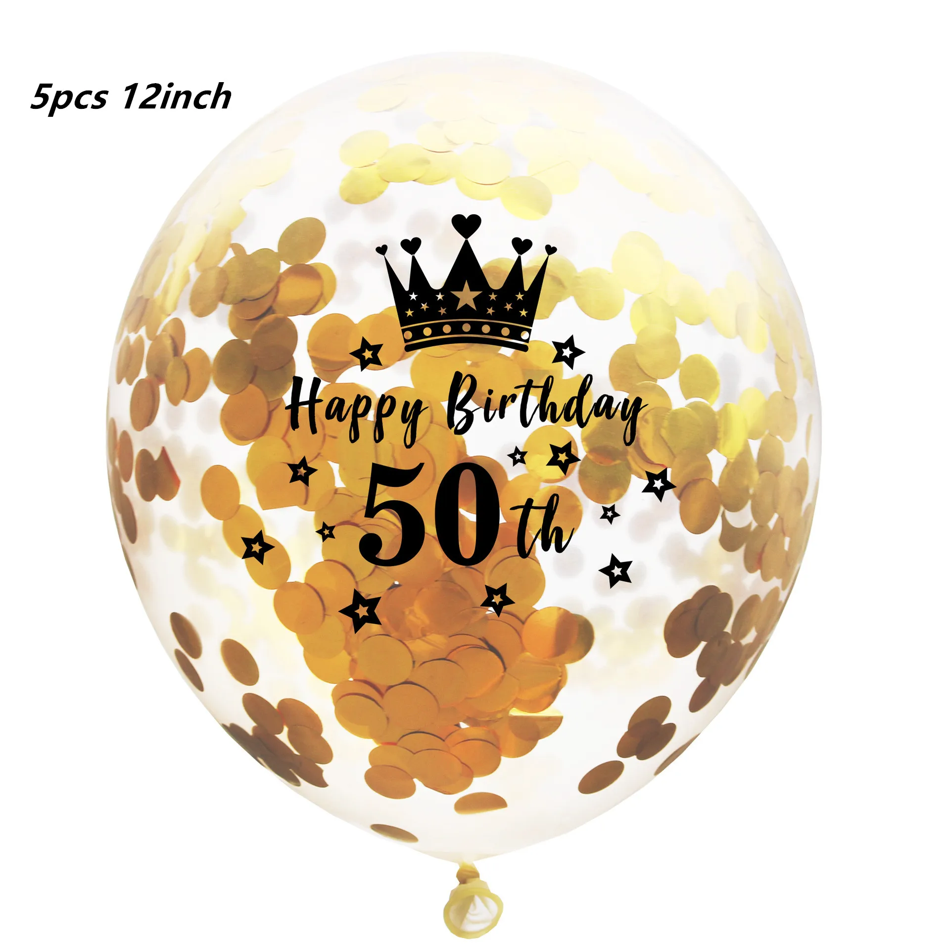 10 шт 12 дюймов 21th 30th 40th 50th 60th шарики ко дню рождения воздушные шары для дня рождения вечеринки 30 40 50 60 70 80 шарики ко дню рождения s шарики для вечеринки - Цвет: 5pcs gold 50