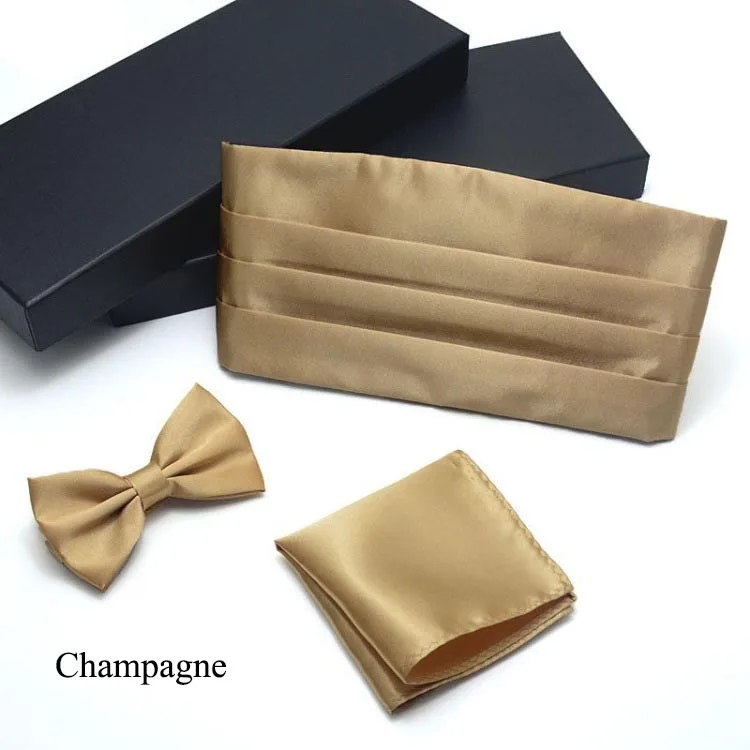 Champagne suit 1 Deepeel, 1 шт., 13 см* 80-115 см, мужской костюм, широкие пояса, галстук-бабочка, карман, полотенце, костюм из трех предметов, Шелковый мужской пояс YK692 - Цвет: Champagne suit 1