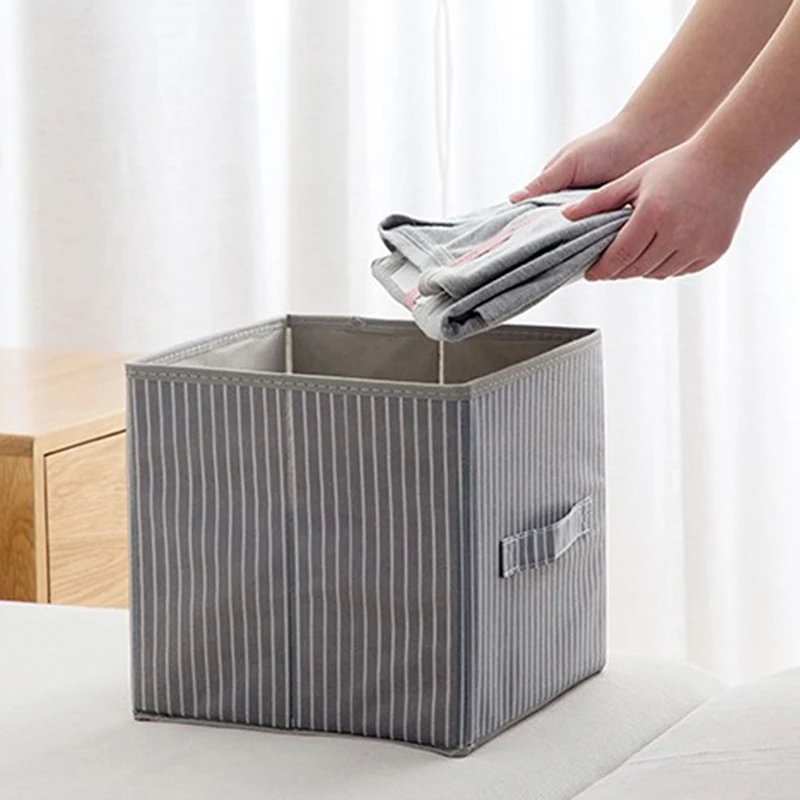 Multifunctional Clothes Toy Book Debris Organizer Home Wardrobe Storage Box Simple Non-woven Folding Storage Boxes