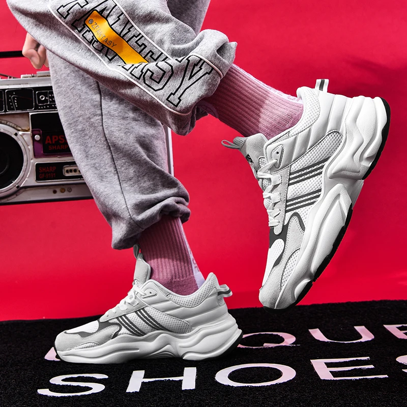 RECOISIN/2019 Harajuku сезон весна винтажные кроссовки мужская повседневная обувь дышащая