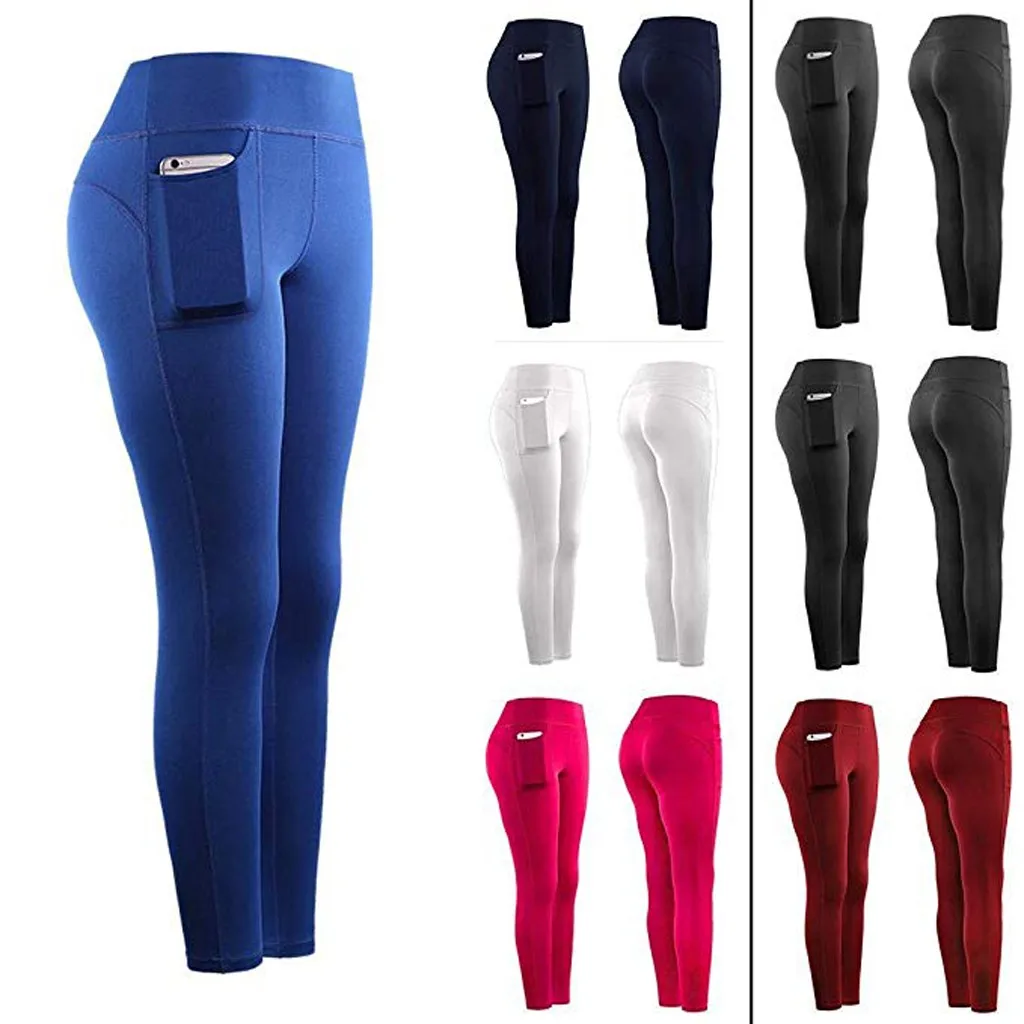 Solid Women Fitness Leggings Skinny Elastic Running Gym Sports Jeggings Pockets Active Pants Anti Cellulite Leggins Trousers Solid Women Fitness Leggings Skinny Elastic Running Gym Sports Jeggings Pockets Active Pants Anti Cellulite Leggins Trousers