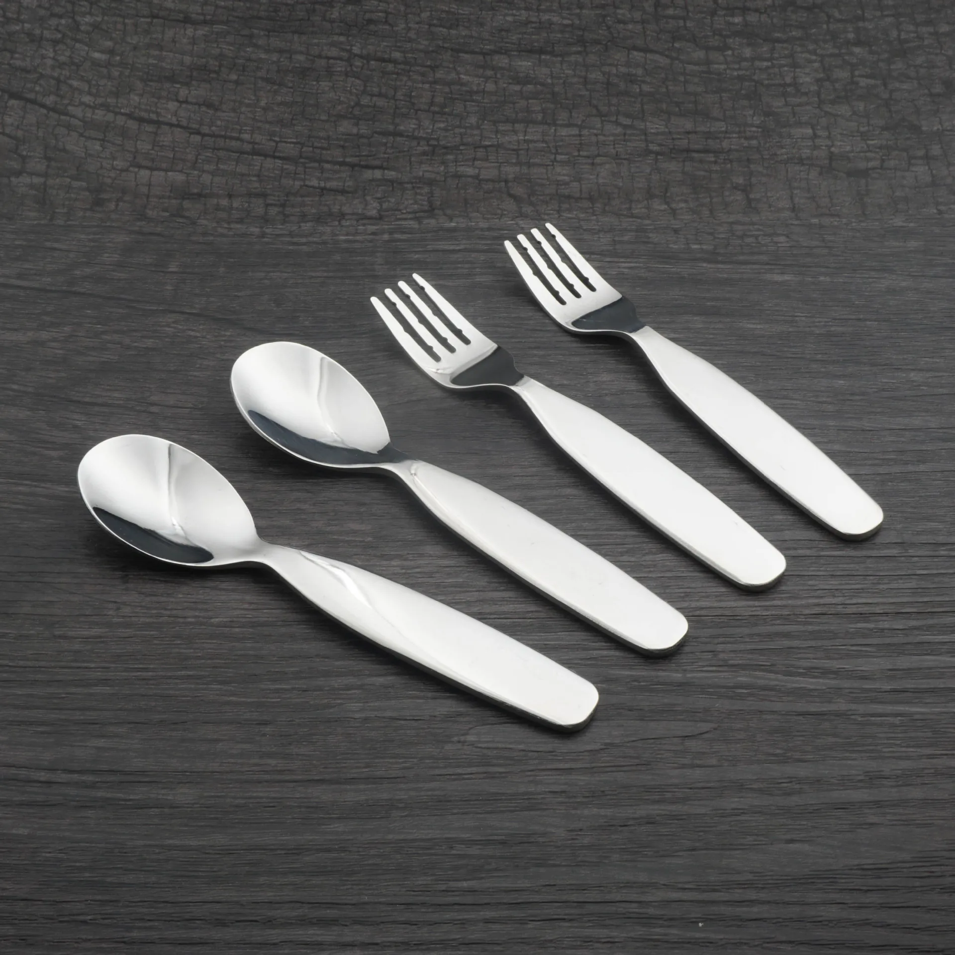 304 Children Spoon Fork Japanese Korean Tableware Stainless Steel Spoon Fork Set Children Infant Feeding Spoon Fork