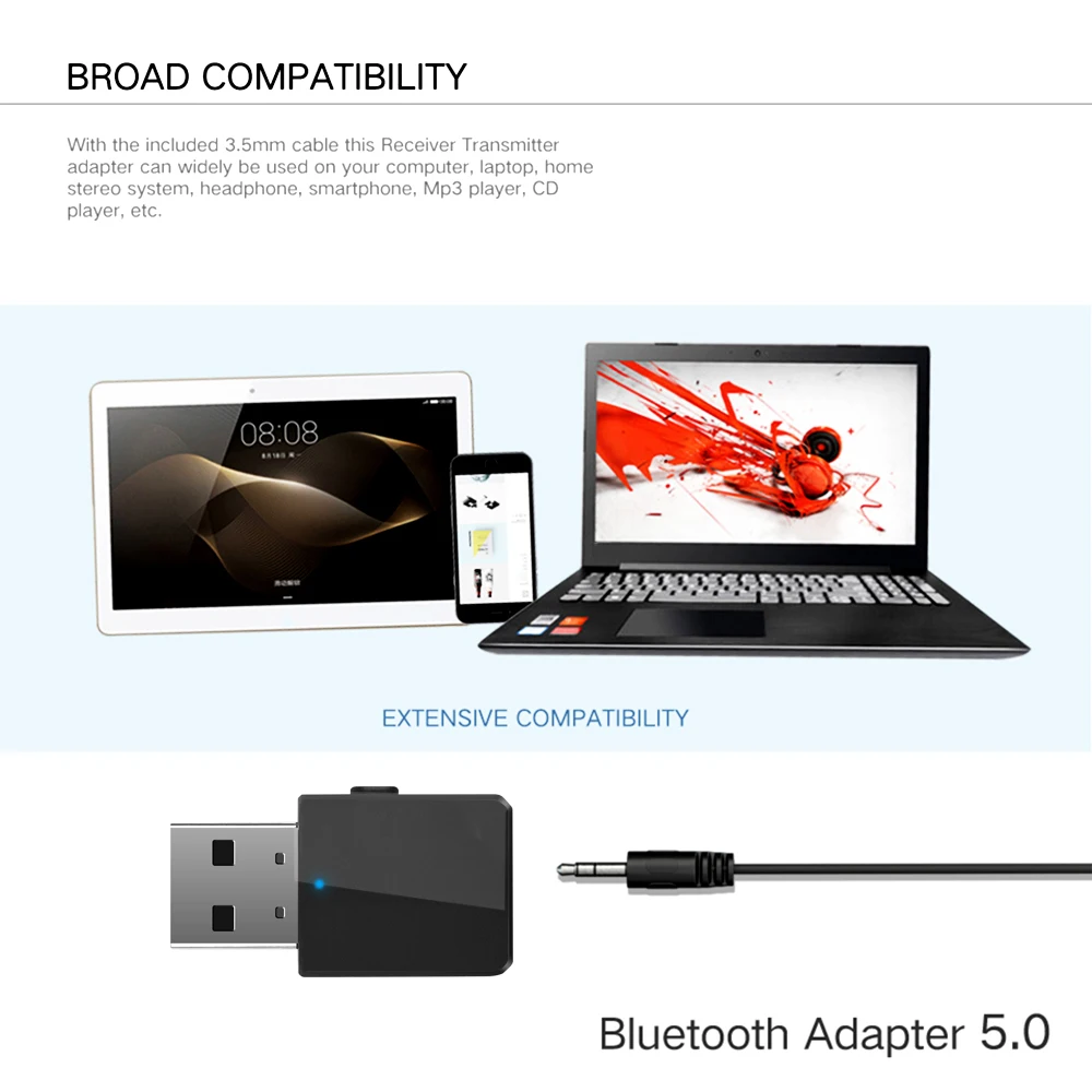 Rovtop USB Bluetooth 5,0 передатчик приемник ключ 3 в 1 EDR беспроводной аудио адаптер для автомобильных наушников ПК ТВ домашняя стерео