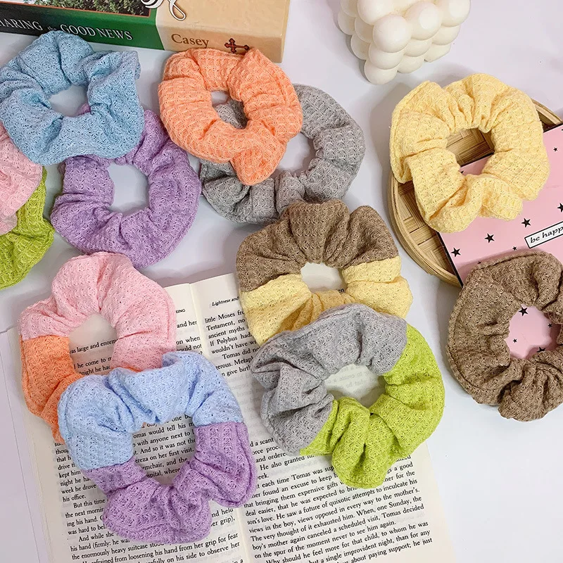 

Women Scrunchies Hair Accessories Patchwork Soft Vintage Hair Gums Girls Rubber Bands For Hair Bun Ponytail Holder Scrunchie