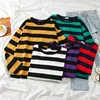 Fives colors Women Cotton Purple Striped Tops Slim Fit t shirt Harajuku Tshirt Summer Long Sleeve Korean Feminina Tops ► Photo 3/6