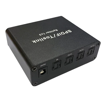 

NK-Q5 SPDIF Toslink Digital Optical o Switcher Splitter Extender 1X3 Optical Splitter Adapter 1 in to 3 Out(EU Plug)