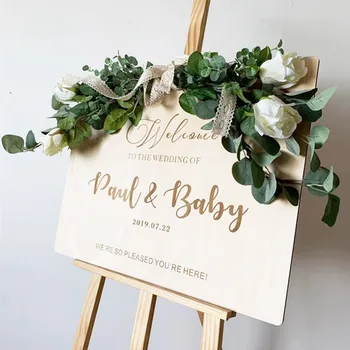 

Custom Wooden Welcome Sign Personalized Wedding Welcome Sign Rustic Centerpieces Country Wedding Decoration Boda