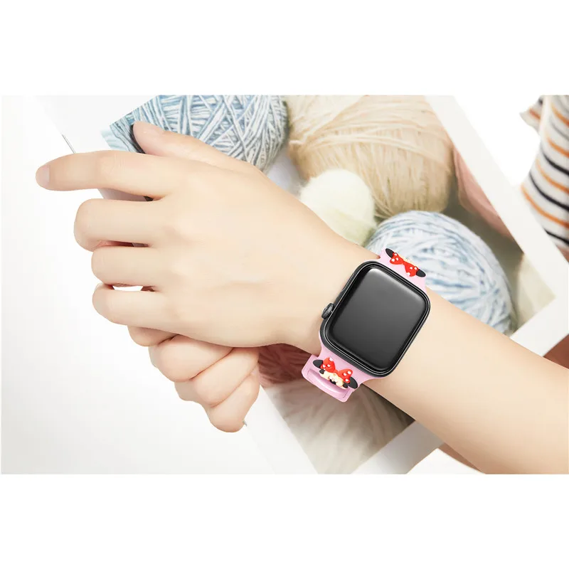 Милый ремешок для спортивных часов Микки для apple watch band 44 мм и для apple watch 3 band 38 мм браслет для apple watch 40 мм для iwatch 2 1 42 мм