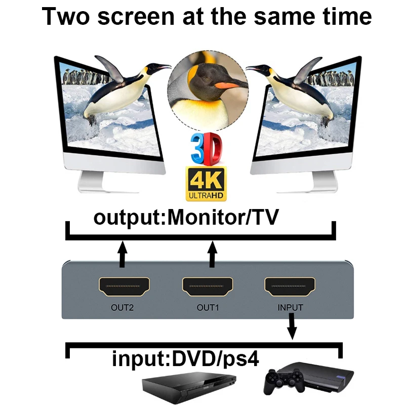 Extrator de Áudio 4k hd Divisor hd para hd Mais Conversor de Áudio com Spdif Mais 3.5 mm Jack Estéreo Hdmi Divisor 1x2 - Image 5