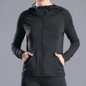 

Women's Coat 2020 Spring Summer Casual Sports Jacket Pure Cap Zipper Fitness Sports Running Long Sleeve Sportswear Outwear