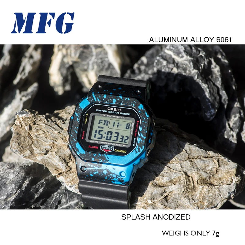 Часы граффити из алюминиевого сплава с ободком для DW5600 5610 серии DW/GW5000 с металлическим ободком и винтом