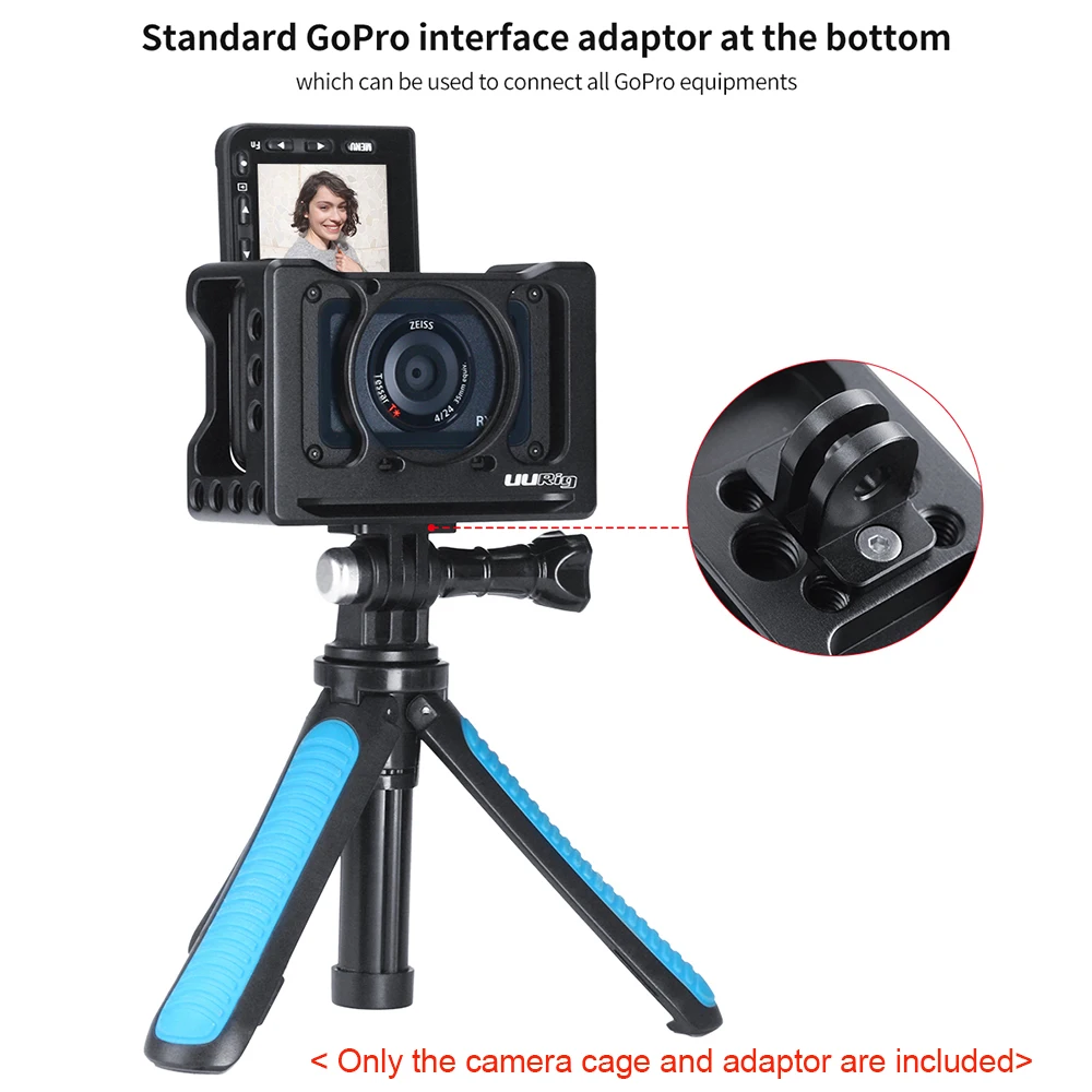 Алюминиевый сплав UURig C-RX0 II клетка для камеры Vlog кронштейн с холодным башмаком 1/4 дюймовые нити для камеры sony RX0 II