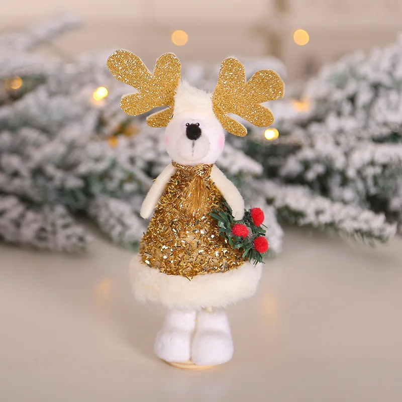 New Year Latest Christmas Cute Silk Plush Angel Doll Xmas Tree Ornaments Noel Christmas Decoration for Home Kids Gifts - Цвет: D5
